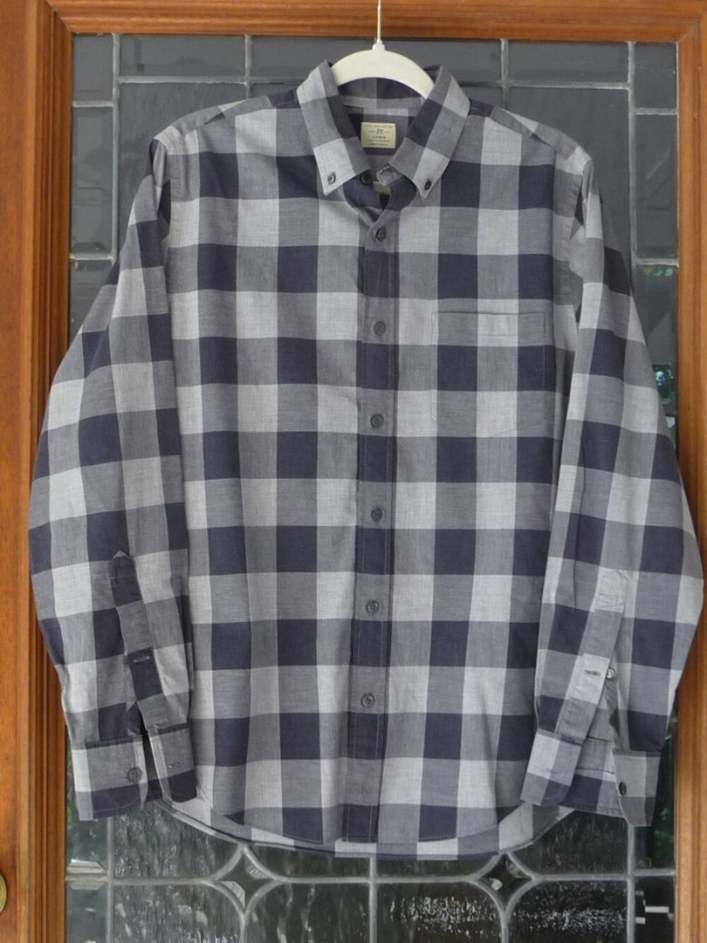 J. CREW SIZE SMALL GRAY CHECK SHIRT